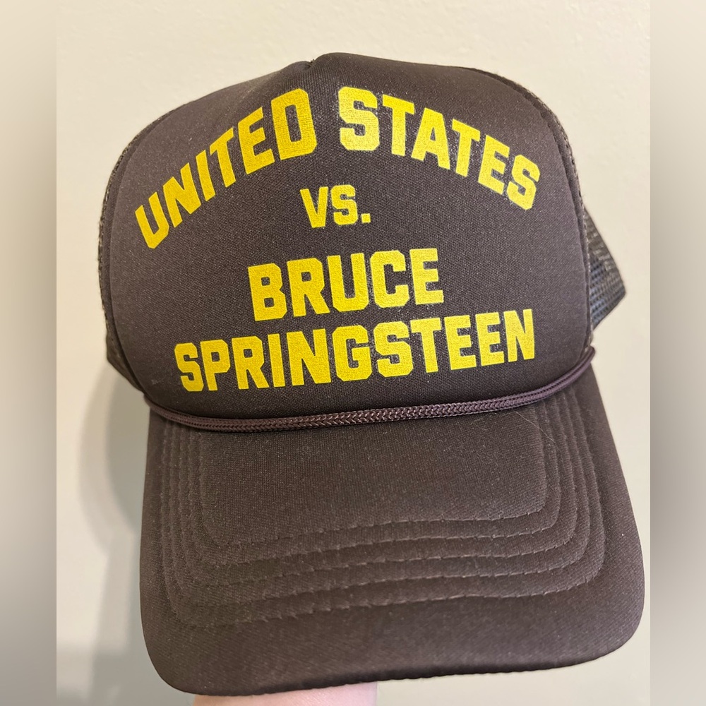 United States vs. Bruce Springsteen trucker hat brown and gold